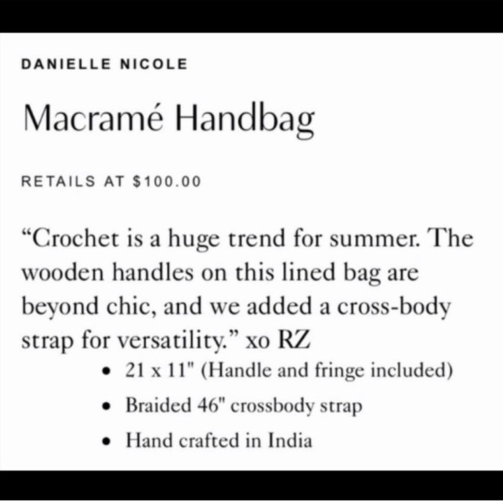 Danielle Nicole Macrame Handbag - image 2